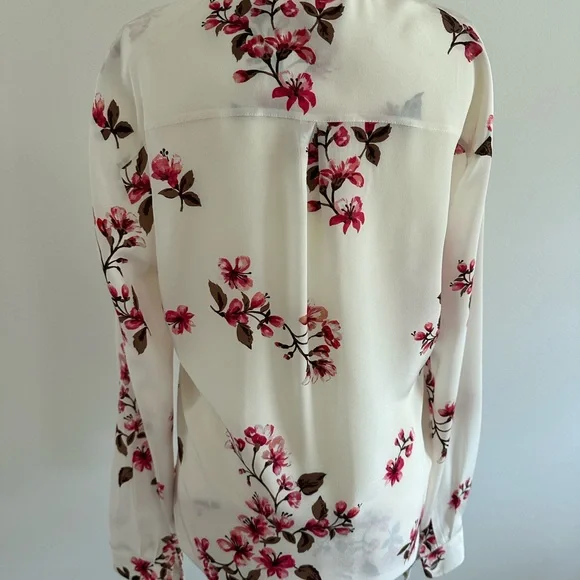 Sezane Floral Blouse in White and Pink - Picture 3 of 4